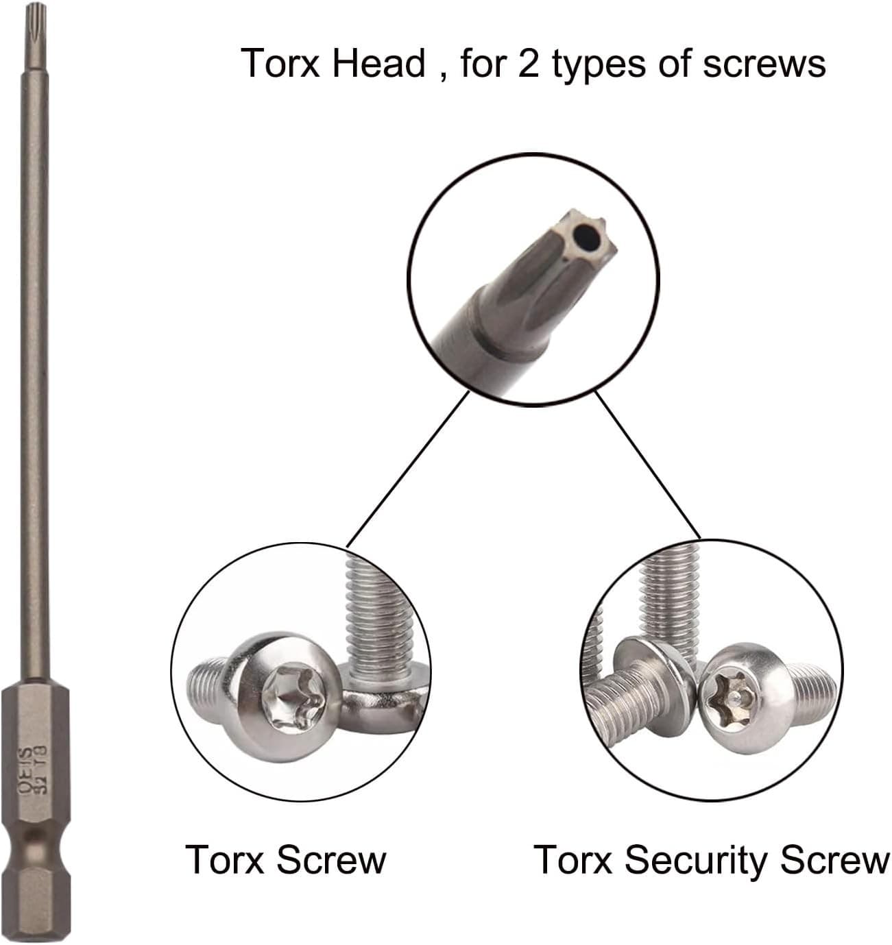 11pcs T6-T40 Magnetic Head Torx Screwdriver Bit Set Security Tamper Proof Star 4