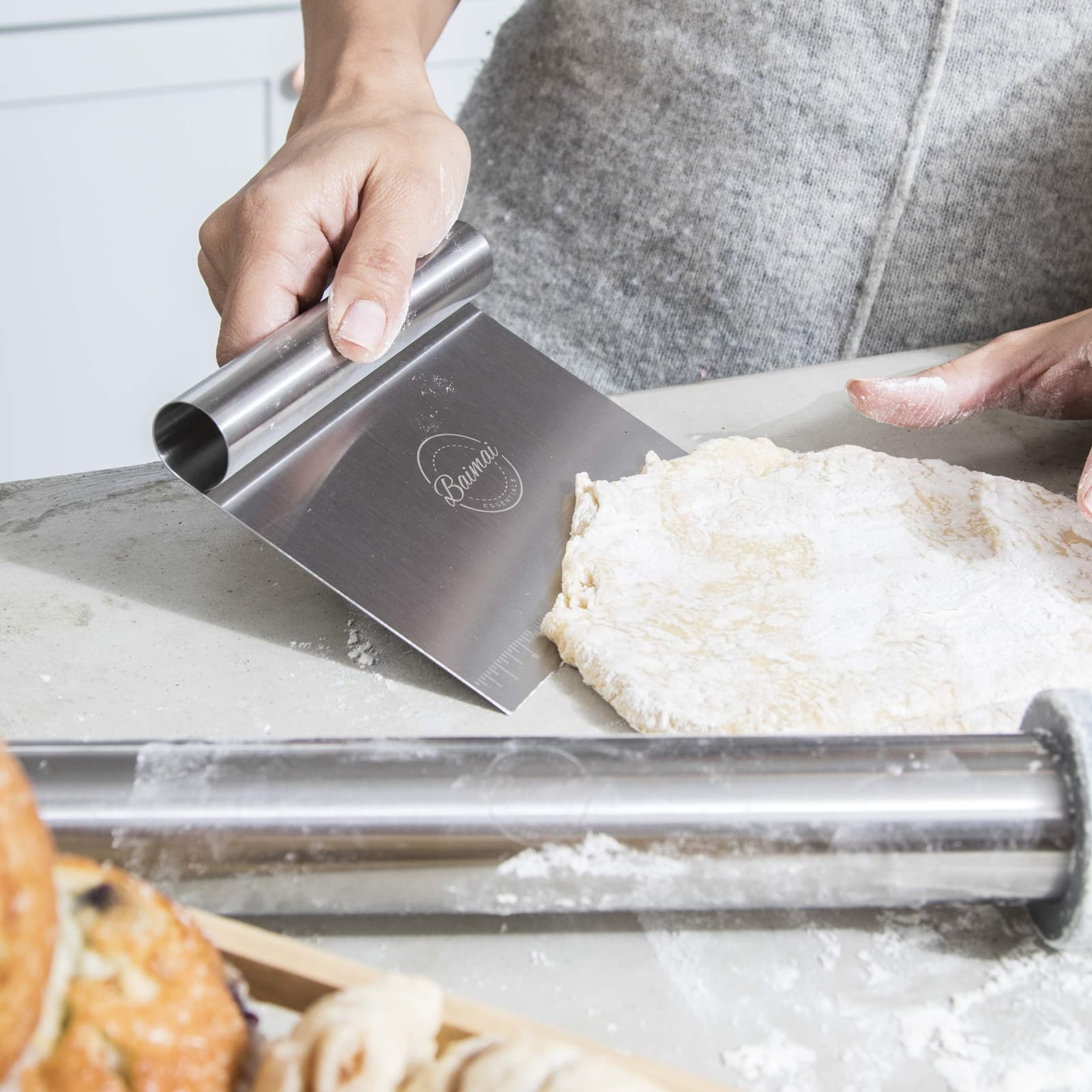 Rolling Pin with Thickness Rings- 16” French Rolling Pin for Baking Even Pastry 6