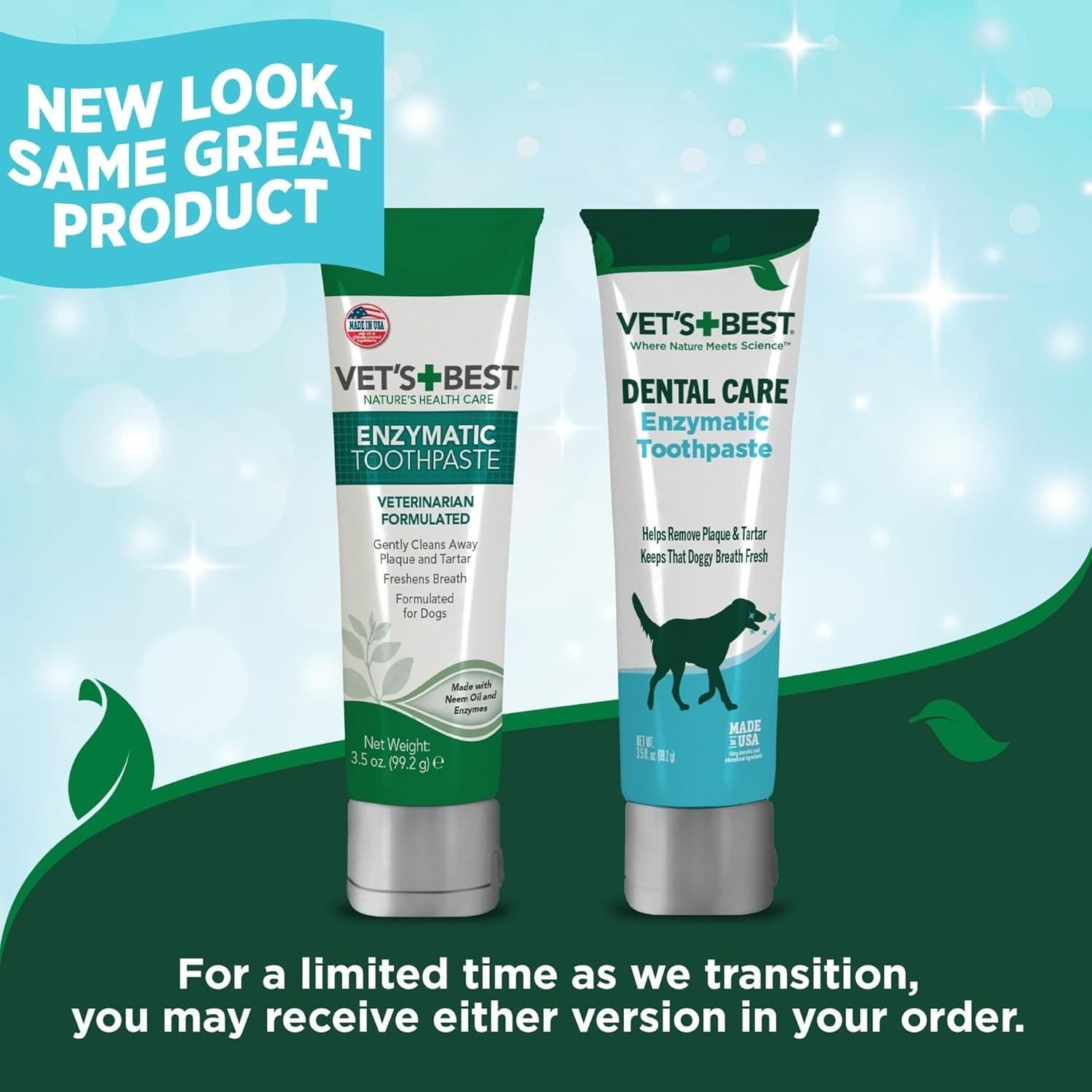 Vet’s Best Dog Toothbrush and Enzymatic Toothpaste Set | Teeth Cleaning and 3