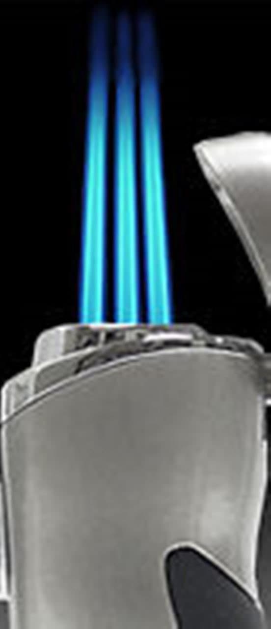 Artisian SATIN SILVER STEALTH Triple Flame JET Cigar Torch Lighter PUNCH 4