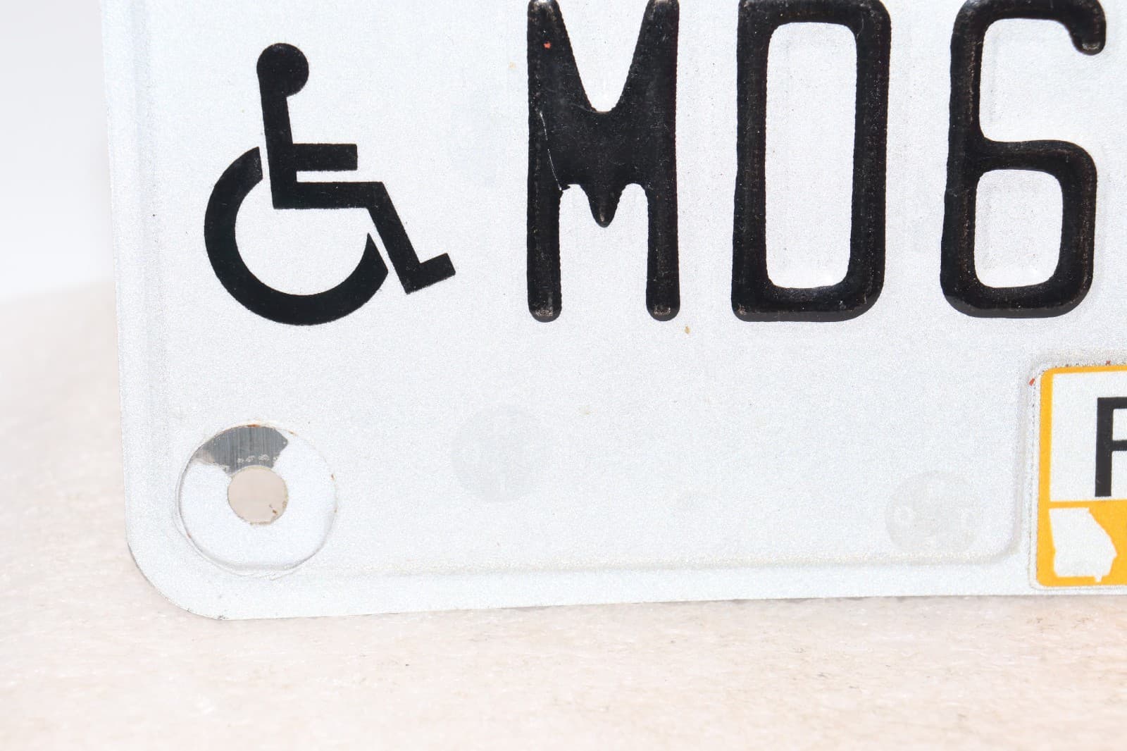 Expired, Georgia Handicap Motorcycle Plate, Registered in Feb. 2015 " MD64X " 3