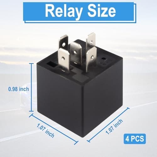 4 PCS Relays, 5 Pin Relay, 40A Waterproof Car Relays, 12V Relay Switch for  3