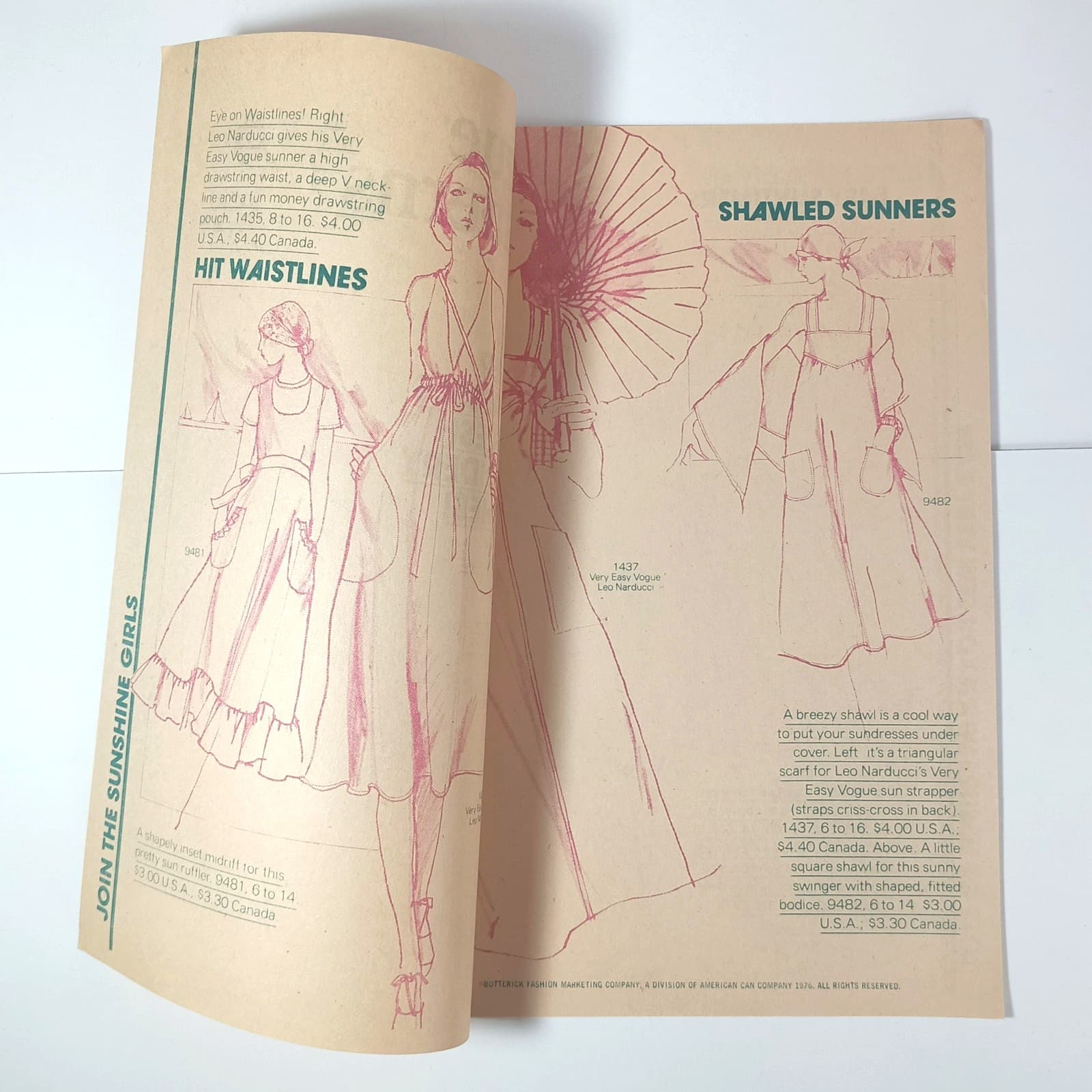 Vogue Patterns July 1976 newsletter 1970s fashion sundresses Carson Pirie Scott 2