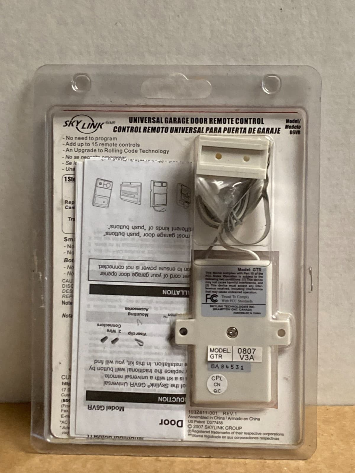 SKYLINK #G6VR Garage Door Opener Wireless Transmitter Receiver Remote   NEW 2