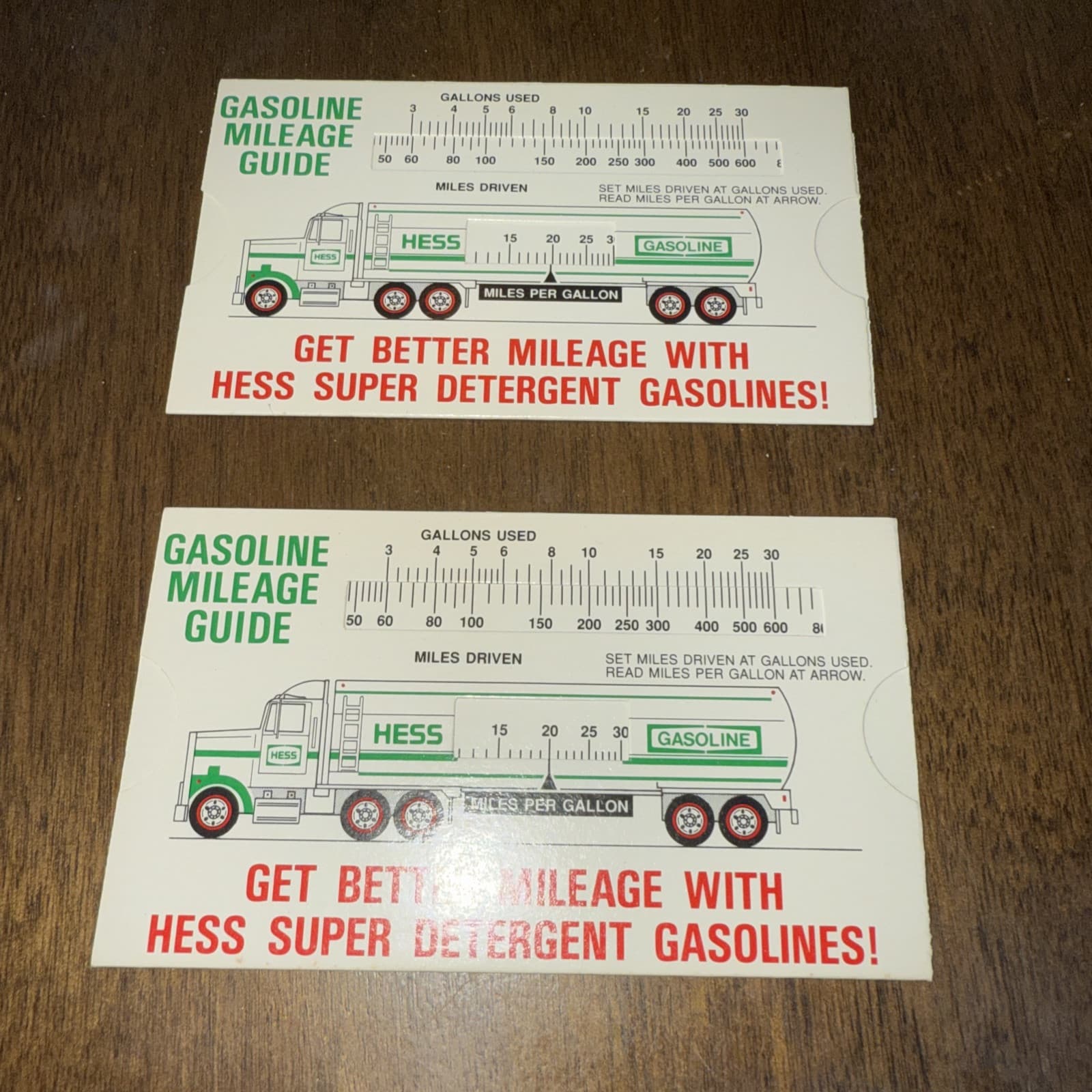 2 Vintage Hess Gasoline Mileage Guides 2