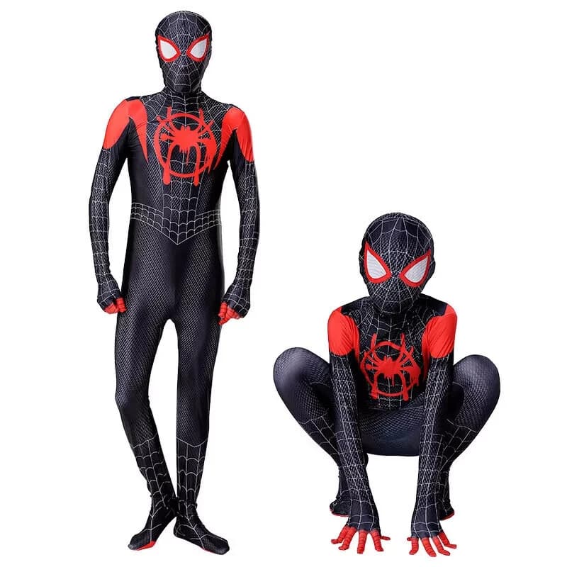 Into the SpiderVerse Miles Morales Spiderman Jumpsuit  Adult Costume Cosplay 3