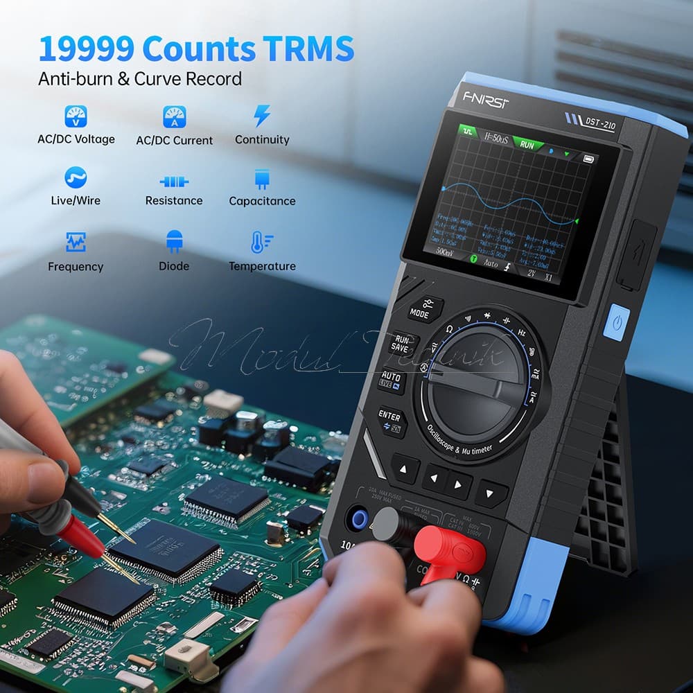 FNIRSI DST-210 3-IN-1 Digital Oscilloscope Multimeter Signal Generator AC/DC US 5