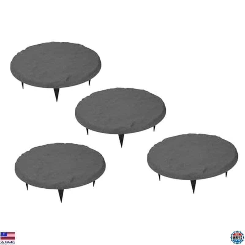 Gray Garden Stepping Stones with Ground Stakes for Lawn Pathways & Walkways 6