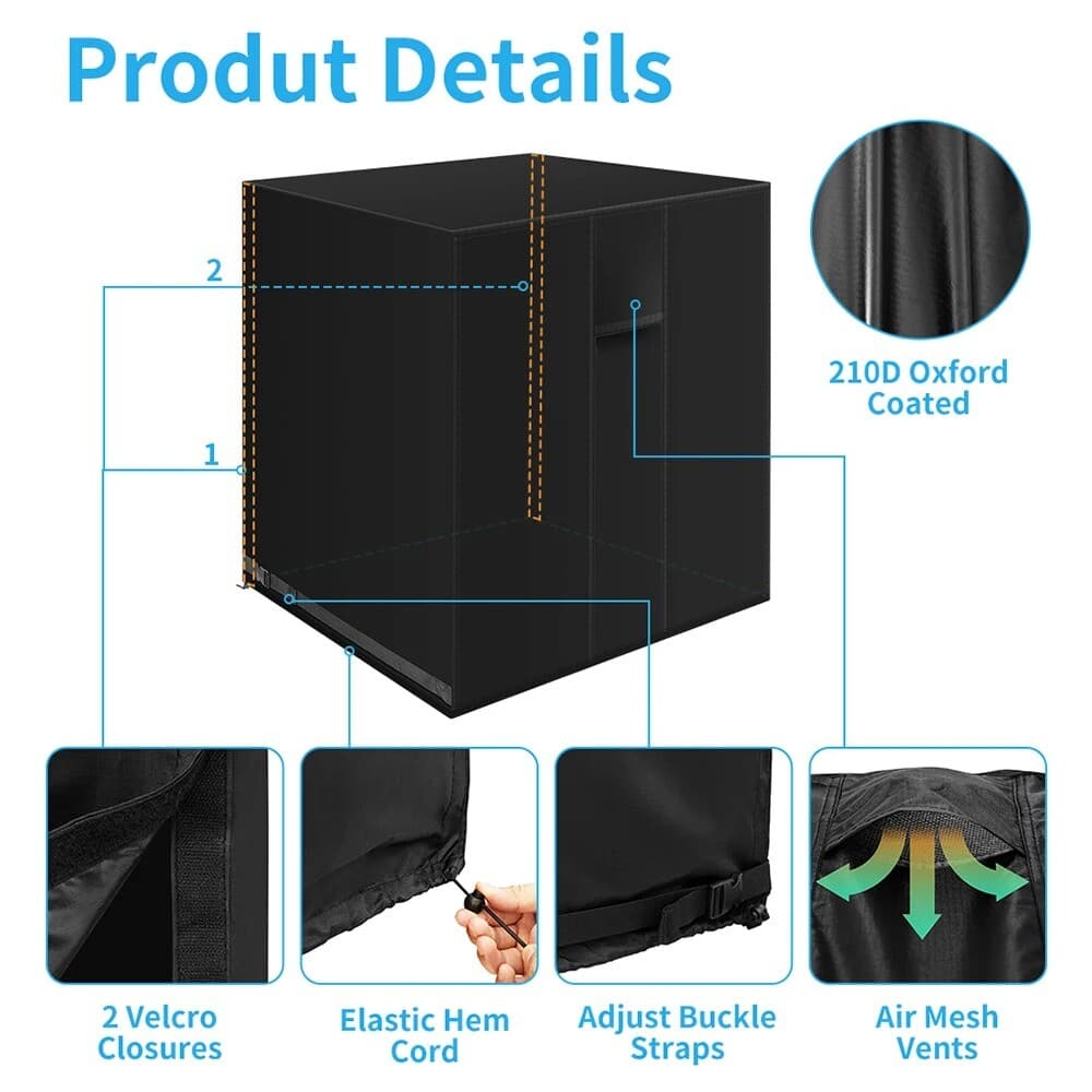Air Conditioner Square Cover Heavy Duty Central AC Outdoor Waterproof Protector 4