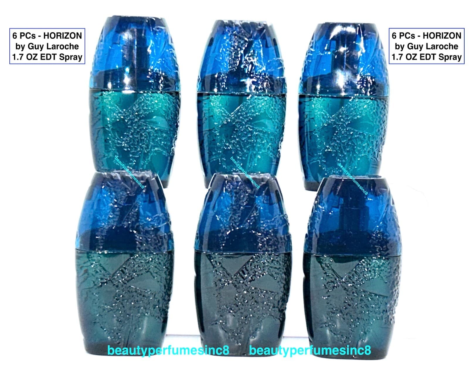 HORIZON by GUY LAROCHE 6 PCs - SIX 1.7 oz EAU DE TOILETTE SPRAY MEN'S PERFUME 5