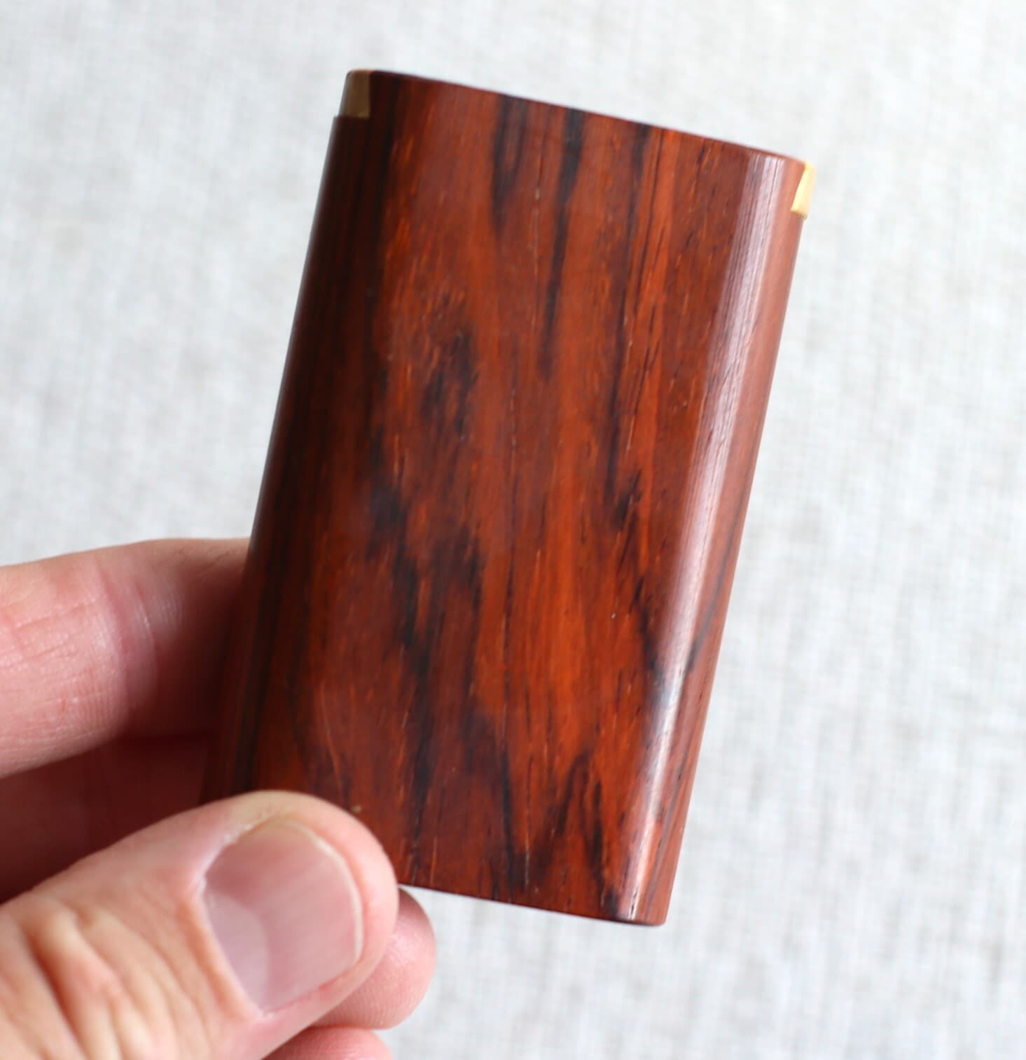 3" Cocobolo Wood Dugout with One Hitter-Slider Lid-American Crafted Stash Box 4