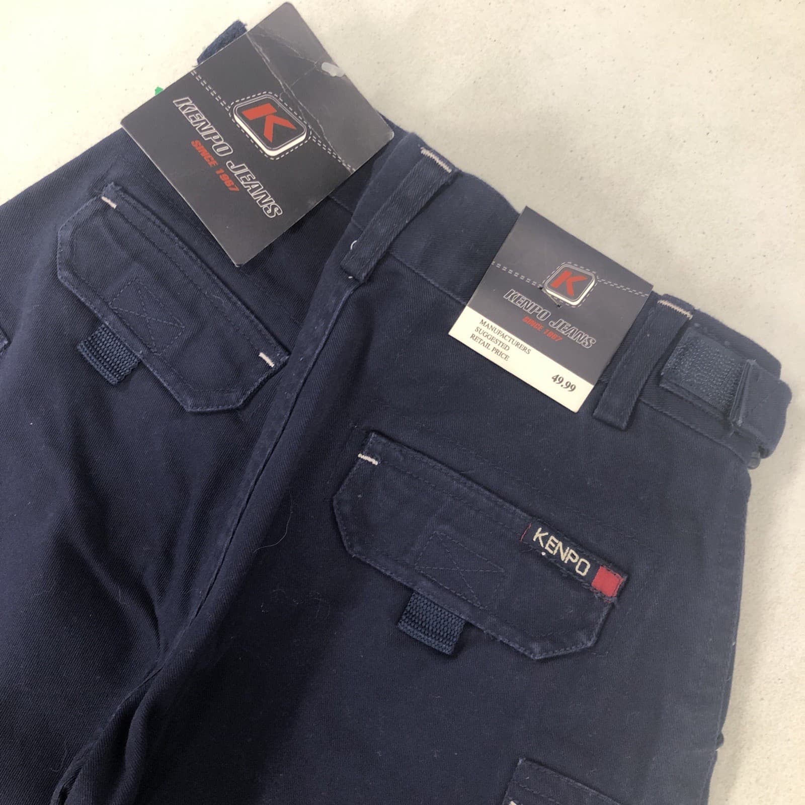 VTG New NWT Kenpo Jeans Cargo Convertible Short / Pants Size 5 kids Adj Waist
