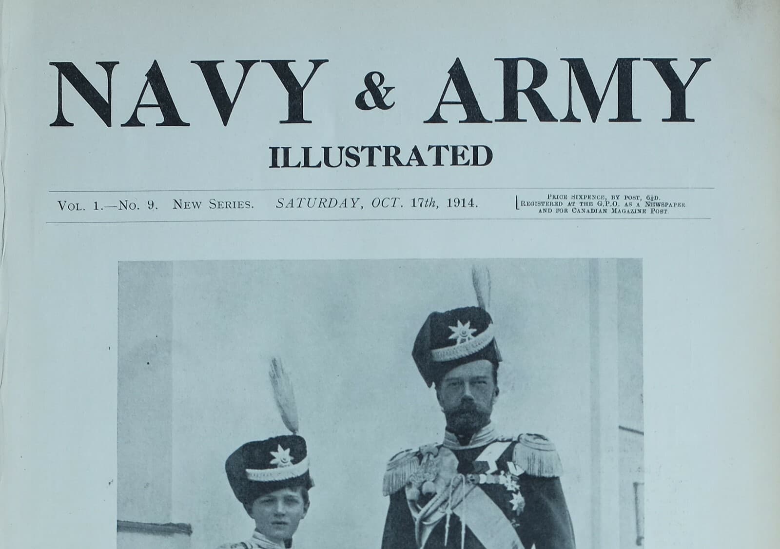 1914 WW1 PRINT THE CZAR & THE CZAREVITCH OF RUSSIA 2