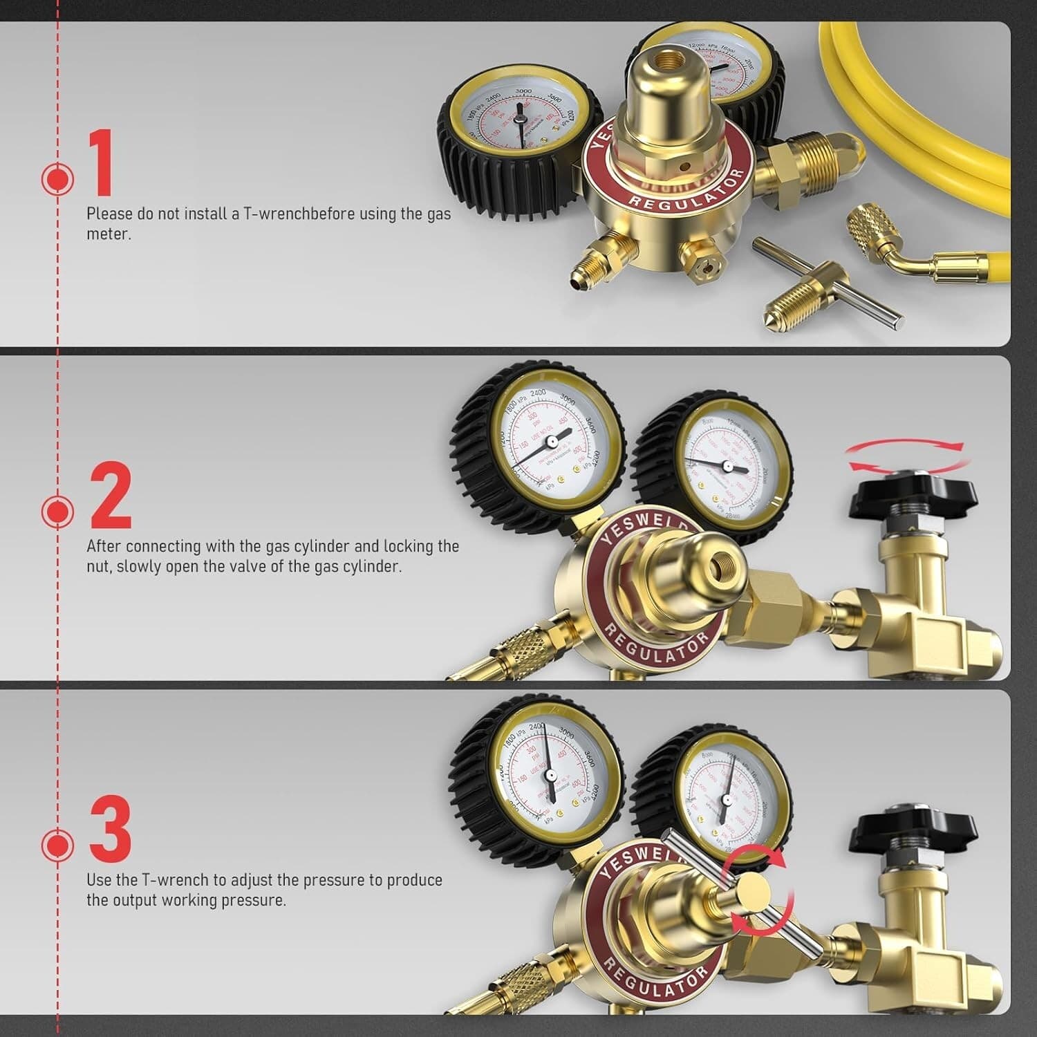 Regulador de nitrógeno, 0-600 PSI, presión de salida de 0-4000 PSI, conexión de 4