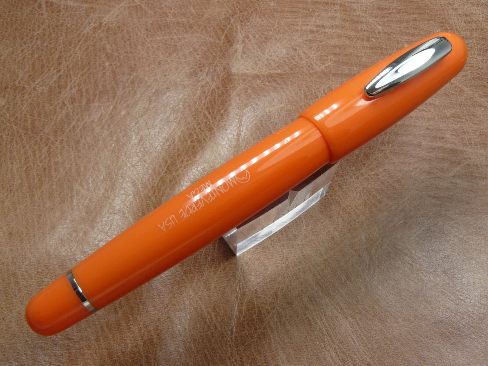 MONTEVERDE USA MEGA FOUNTAIN PEN IN ORANGE EXTRA FINE NIB  NEW IN BOX/WARRANTY 4
