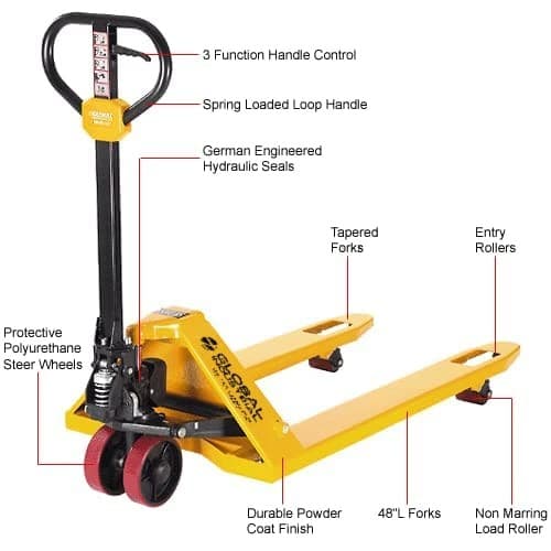 Pallet Jack 5500-Lb. Capacity Pallet Truck - 27"W x 48"L Forks - Industrial Duty 5