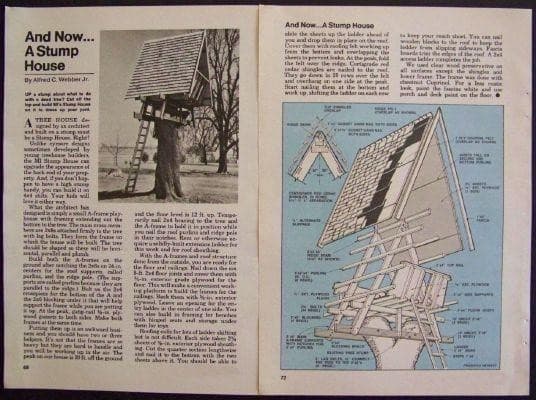Stump A-Frame TREEHOUSE How-To build PLANS on a Tree or Poles