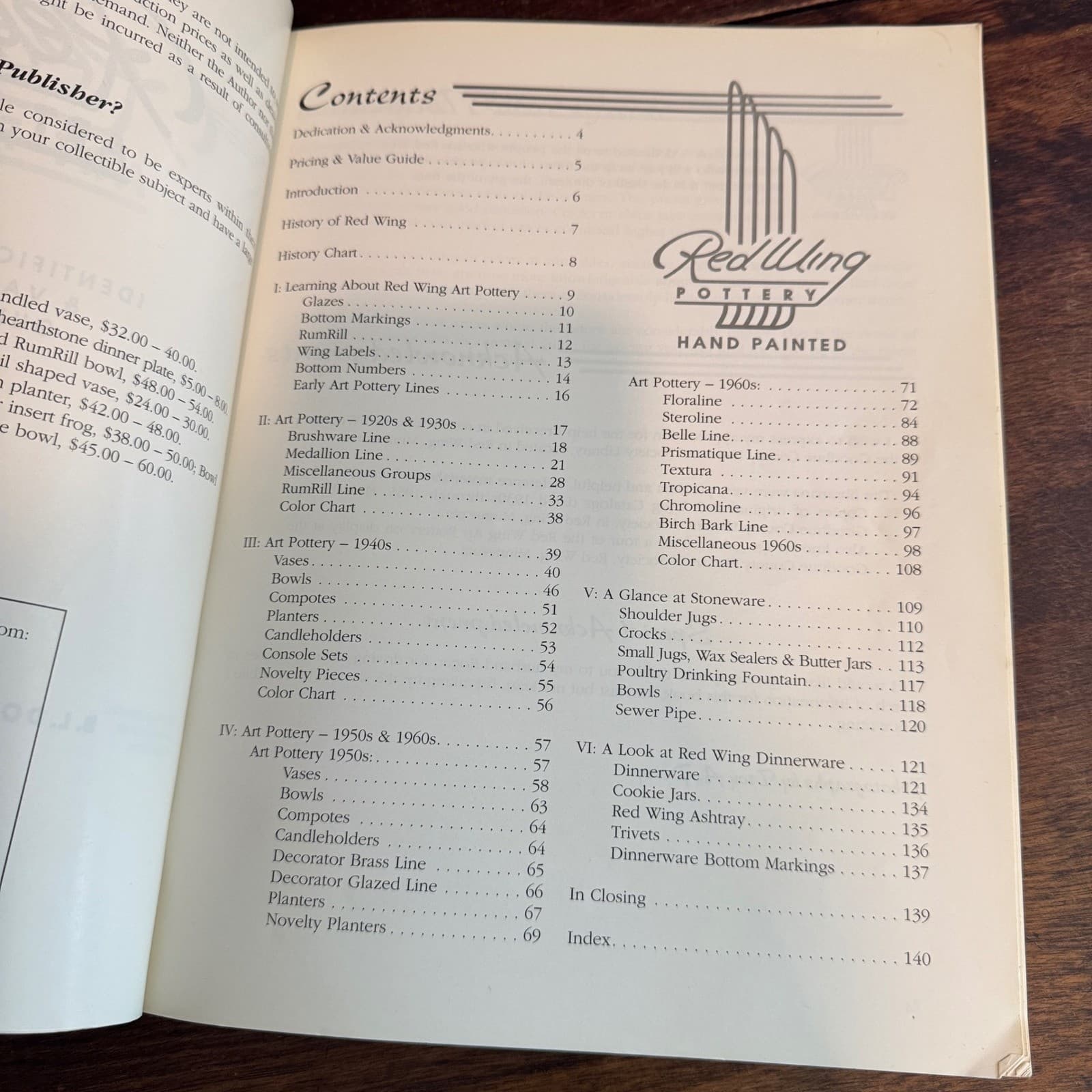 Red Wing Art Pottery Identification & Value Guide Book 1920s 1960s 3