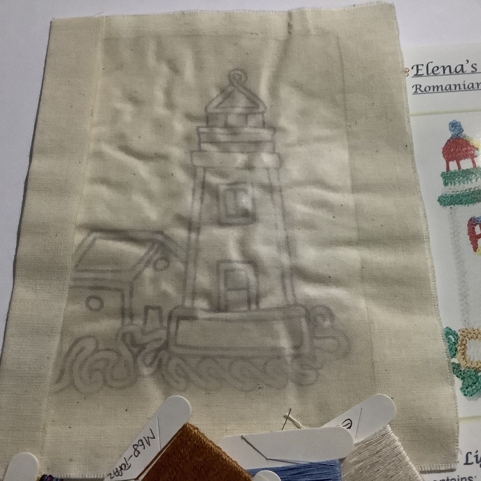 Romanian Point Lace Kit. Light House Card Applique. Elena’s Needle Arts. 4