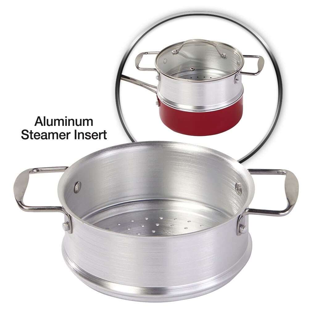 BulbHead (10824) Red Copper 10 PC Copper-Infused Ceramic Non-Stick Cookware Set 5