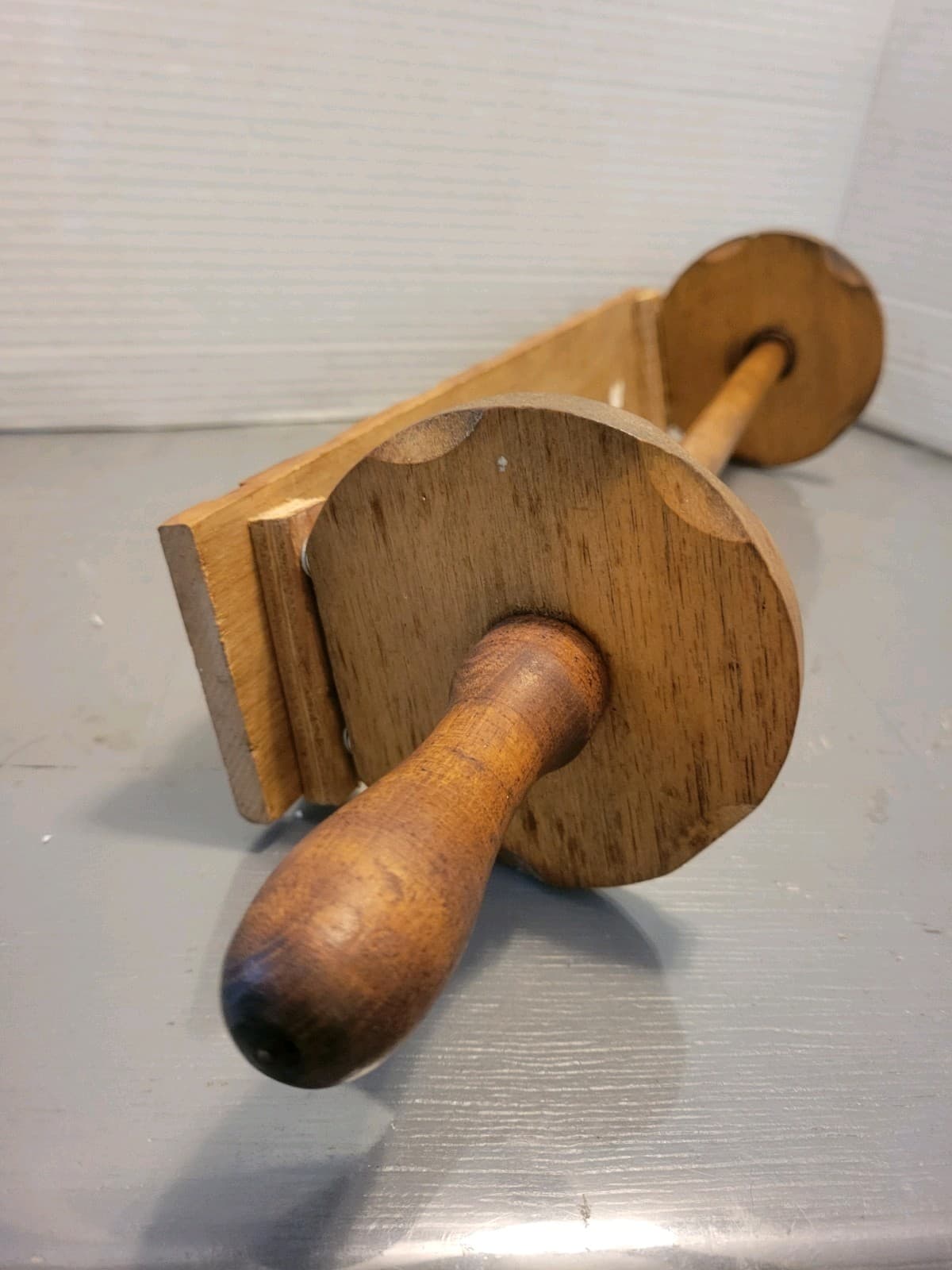 Vintage Wooden Paper Towel Holder Wall Mount Solid Wood Roller Rolling Pin 5