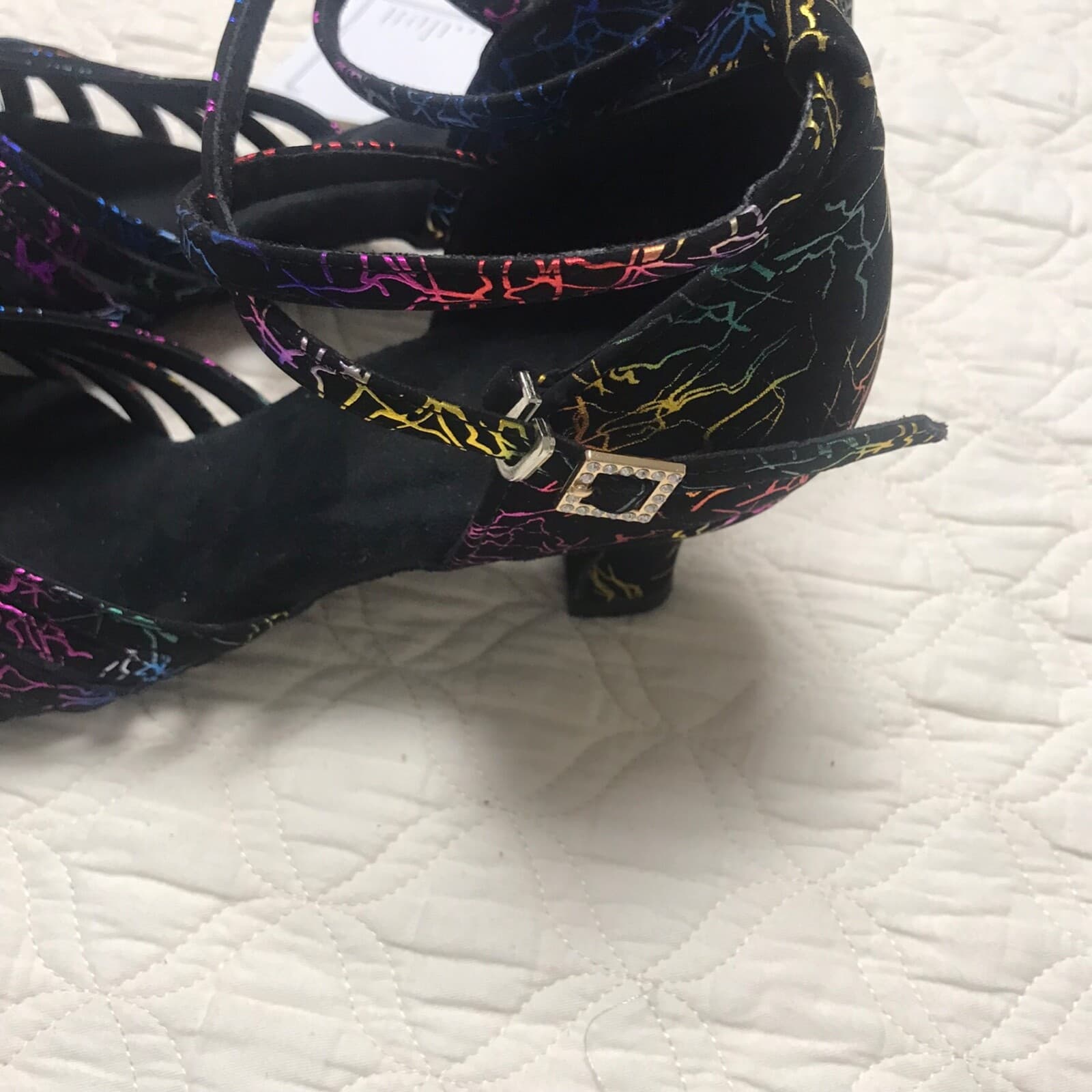 Women's Gorgeous Ballroom Tango Latin Colorful Dance Shoes  Comfy Heels New SZ 8 3