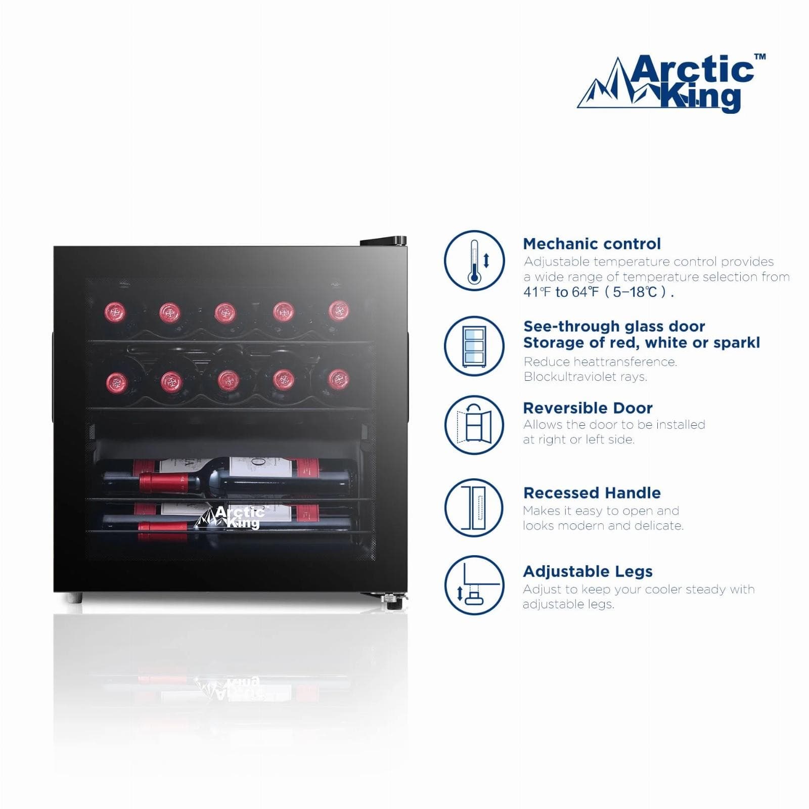 Arctic King Countertop 14-Bottle Wine Cooler Beverage Cooler With Glass Door 2