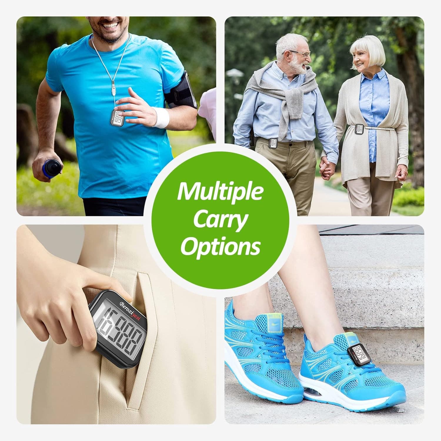 3D Pedometer for Walking, Simple Step Counter for Walking Removable Clip Lanyard 6