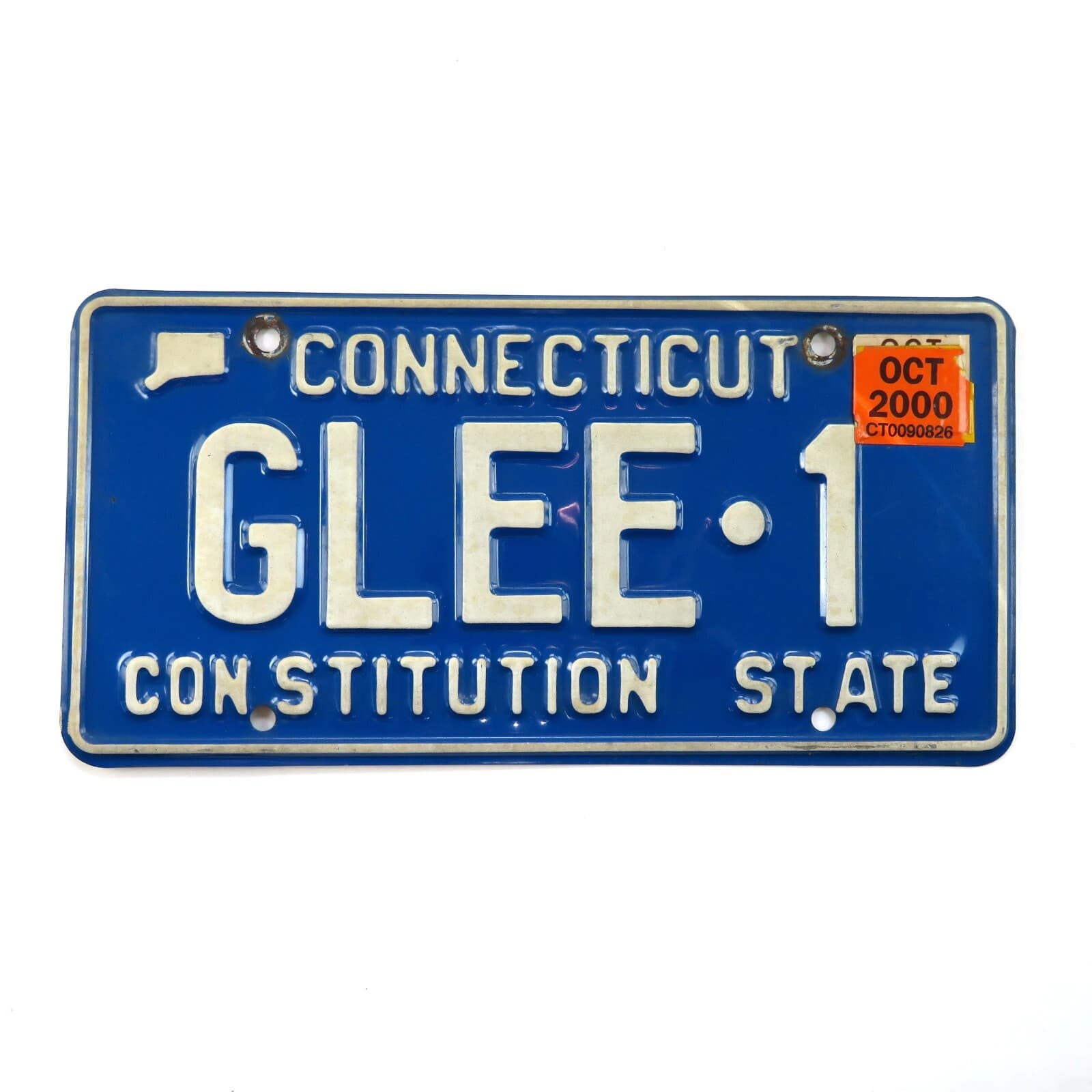 2000 Connecticut Constitution State Vanity License Plate GLEE 1