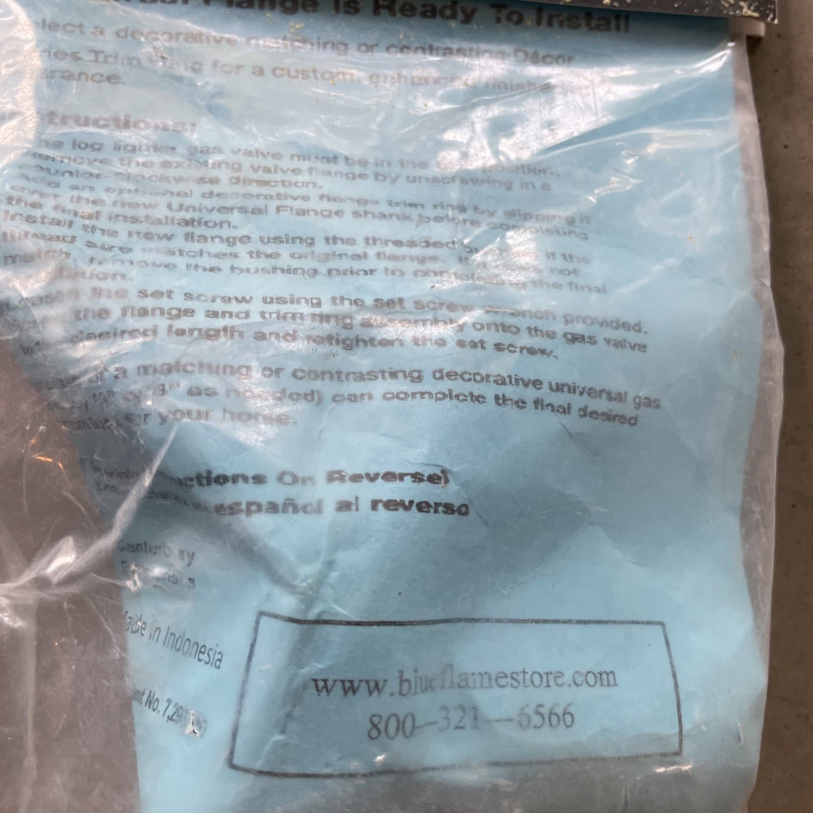 Blue Flame UF.SCH.06 Universal Gas Valve Flange Fireplace/FirePit Flange New 2