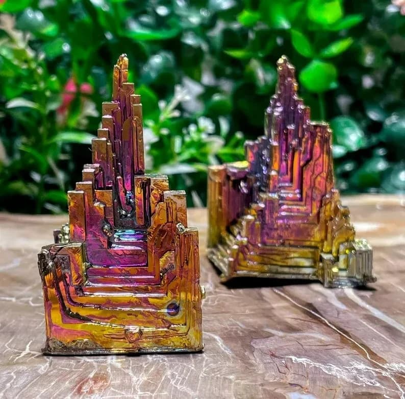 80-100g Aura Rainbow Titanium Bismuth Quartz Crystal Mineral Specimens Decor 2