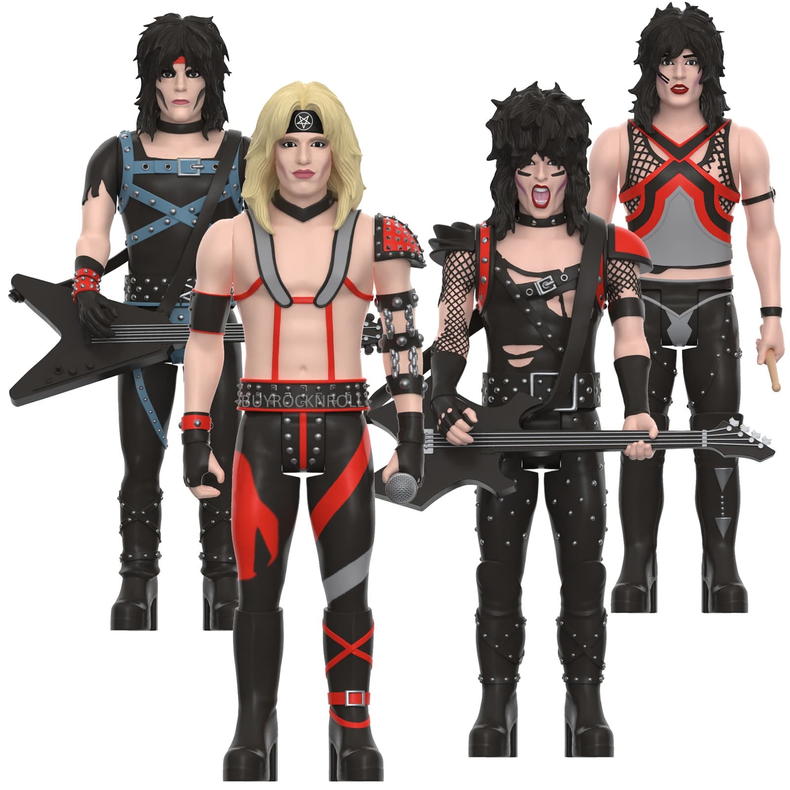Motley Crue Super7 Reaction Figure Set Vince Neil Nikki Sixx Tommy Lee Mick Mars 2