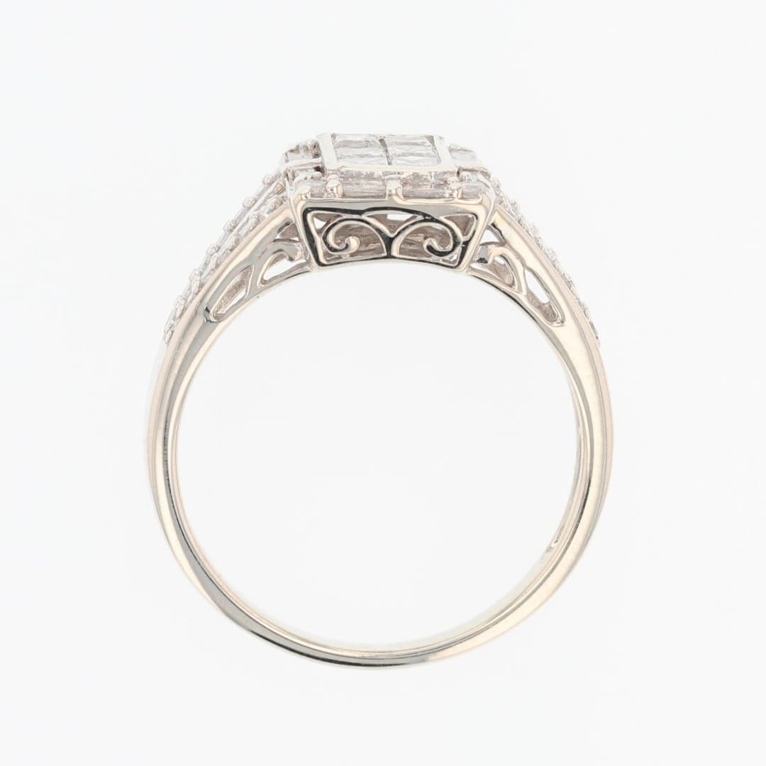 .86ctw Princess Diamond Cluster Halo Engagement Ring 10k White Gold Size 9.25 6