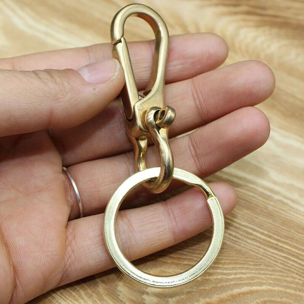 Solid Brass Keychains Pants Clip Bag Hook Handmade car Keyrings Key Holder EDC* 2