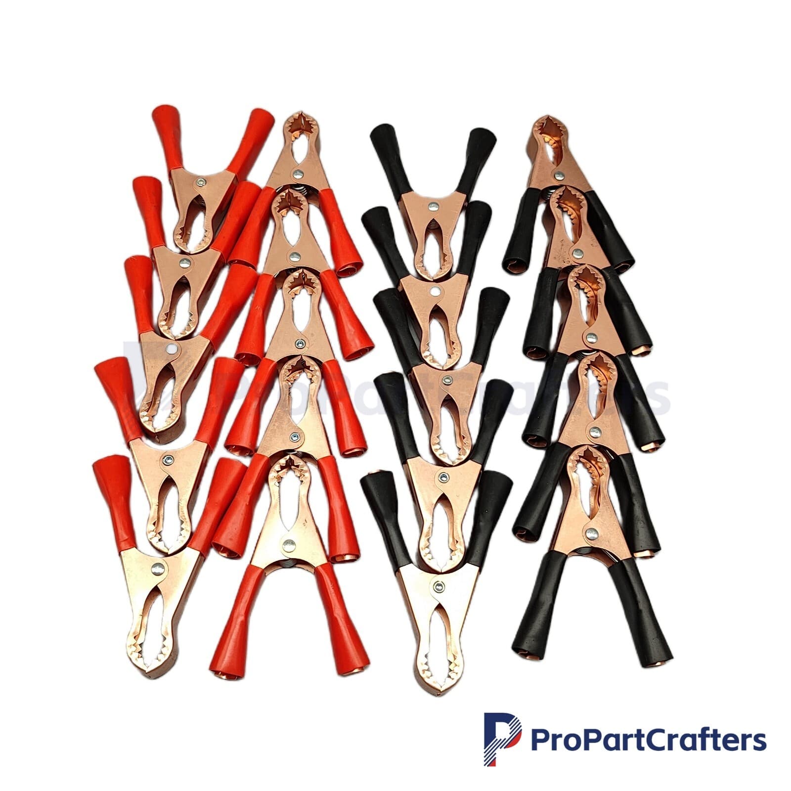 80mm 50A Red & Black Car Battery Test Lead Clip Crocodile Alligator Clamps 20pcs 3