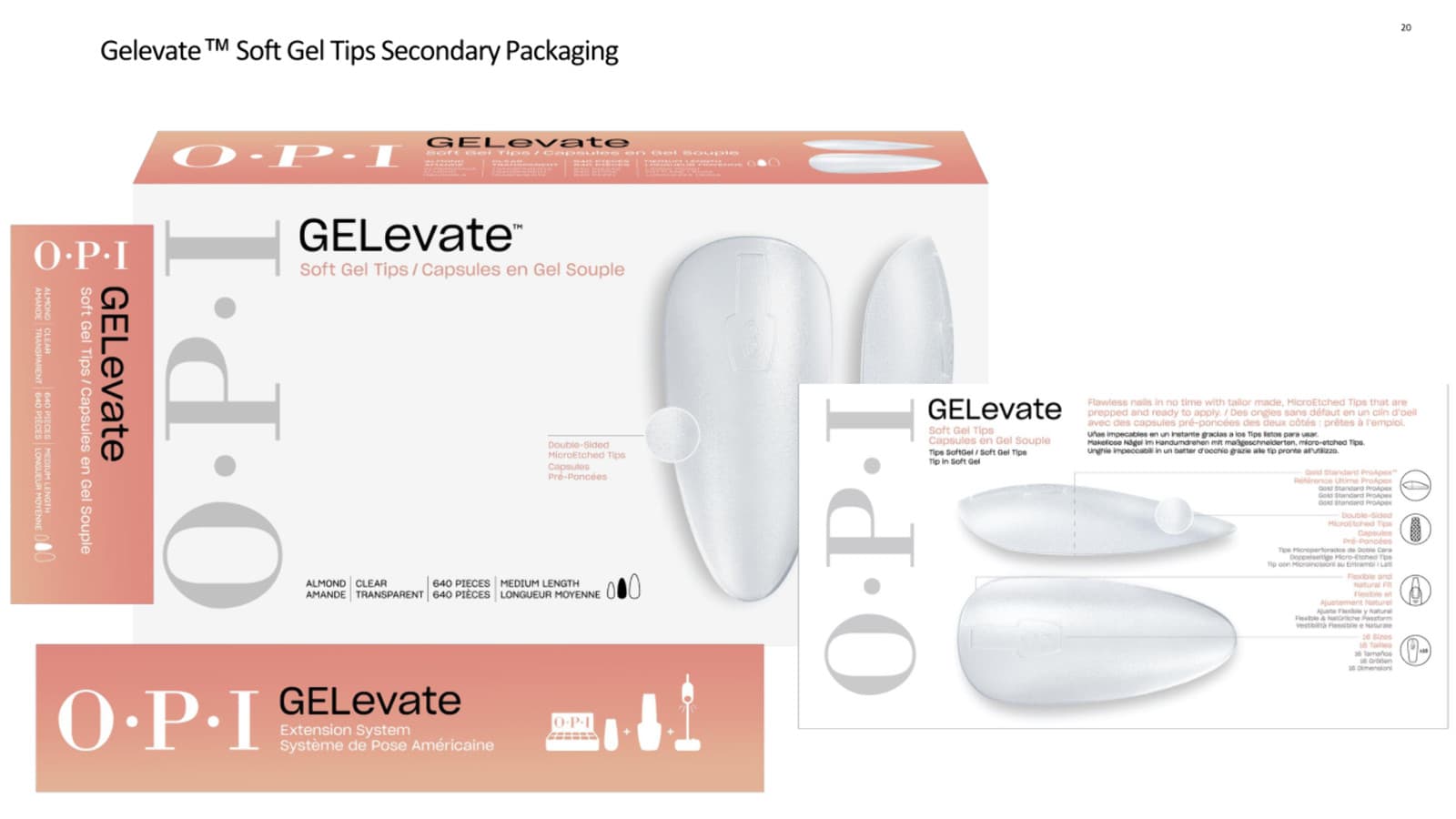 OPI GELevate Soft Gel Extensions Box 640 pcs Almond Tip #FCT004 6