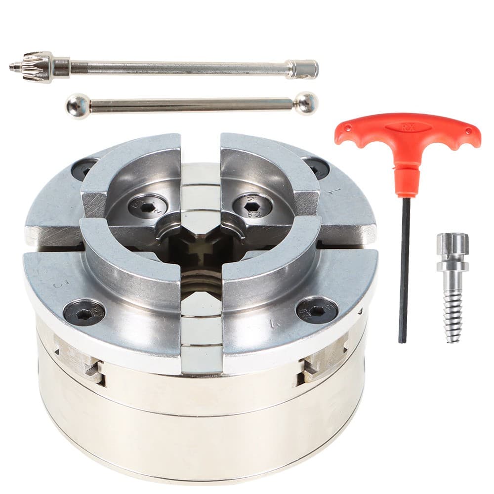 1" 8TPI 4-Jaw Lathe Chuck 4" - Quick-Change Design for Metalworking Machinery