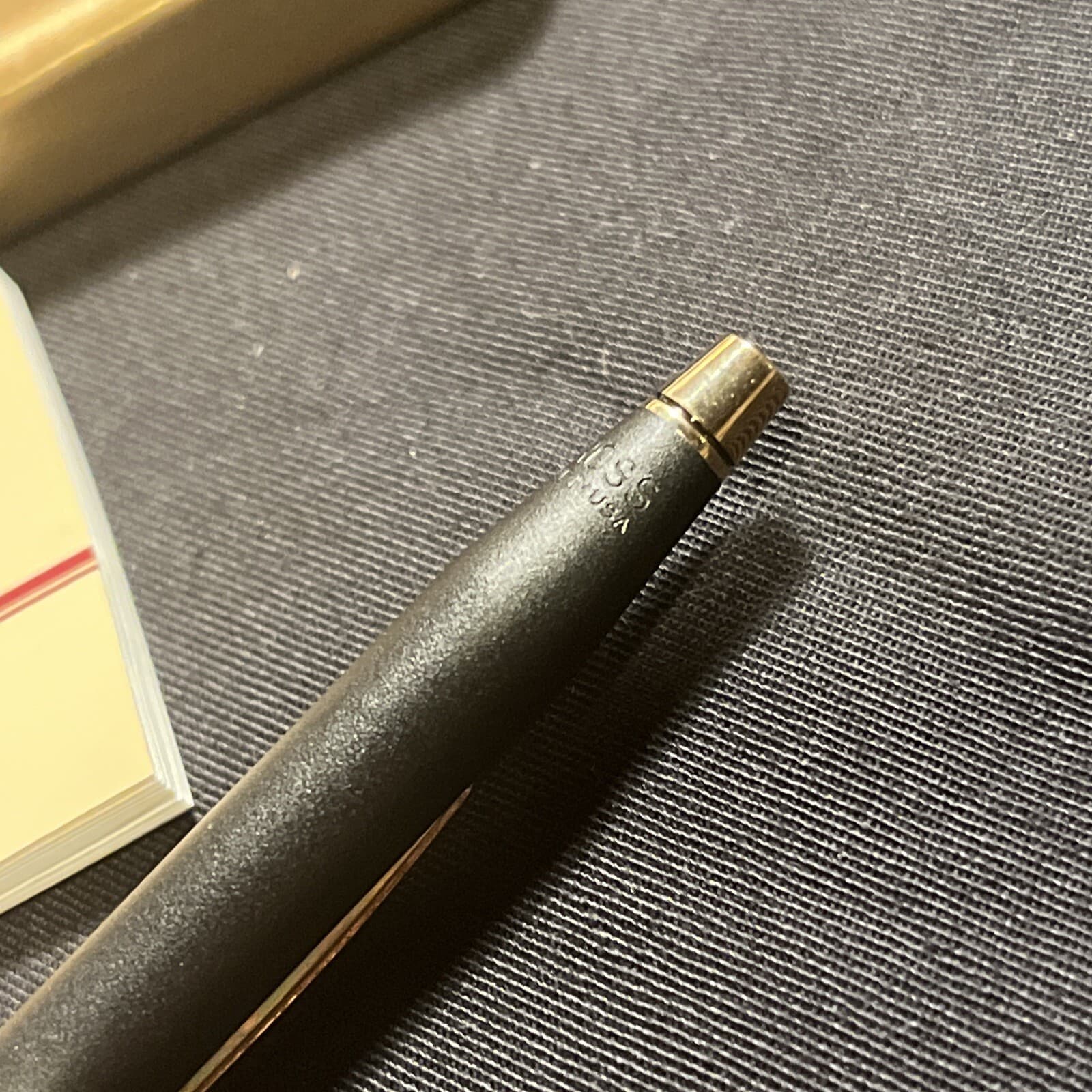 NOS Nib Cross 2502 Classic Black Century Ball Point Pen Matte Finish Gold Trim 5