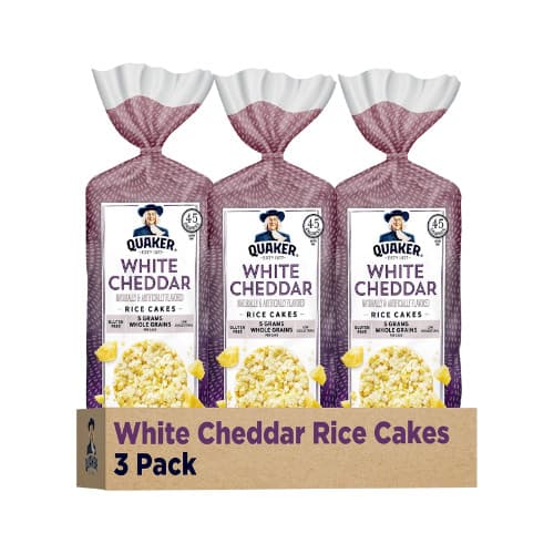 Quaker Large Rice Cakes White Cheddar 5.5 Oz Pack of 3 8.53 Ounce (Pack of 3) 2