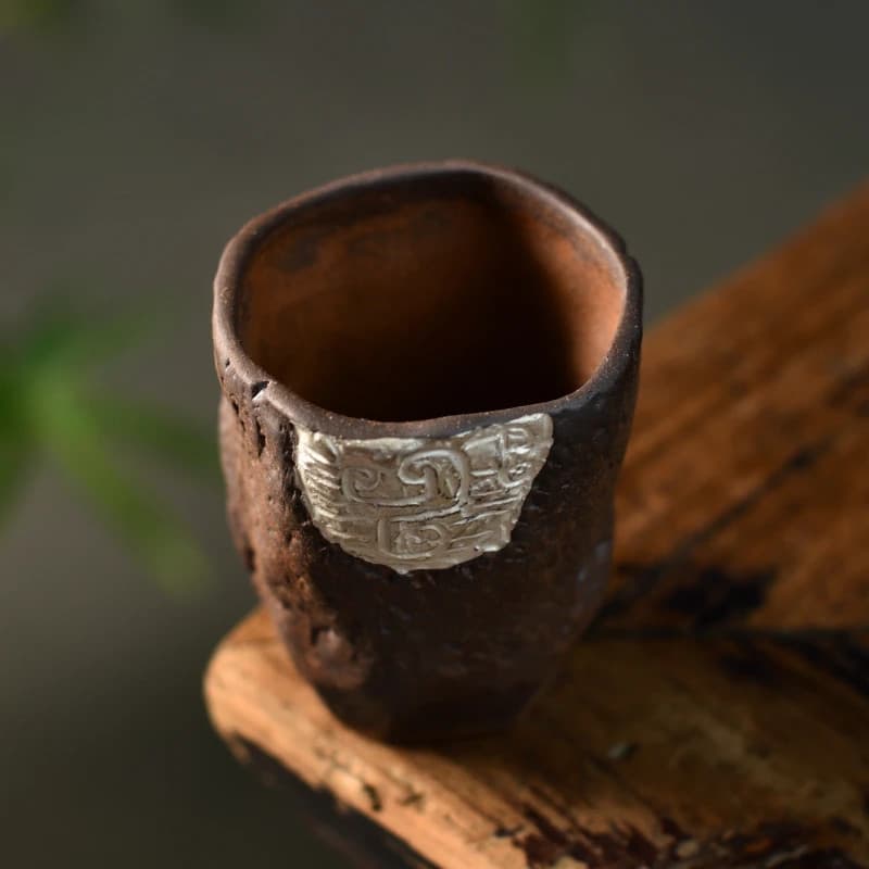 150ML Vintage Rough Pottery Totem Master Cup Handmade Tea Cup Kung Fu Tea Set  6