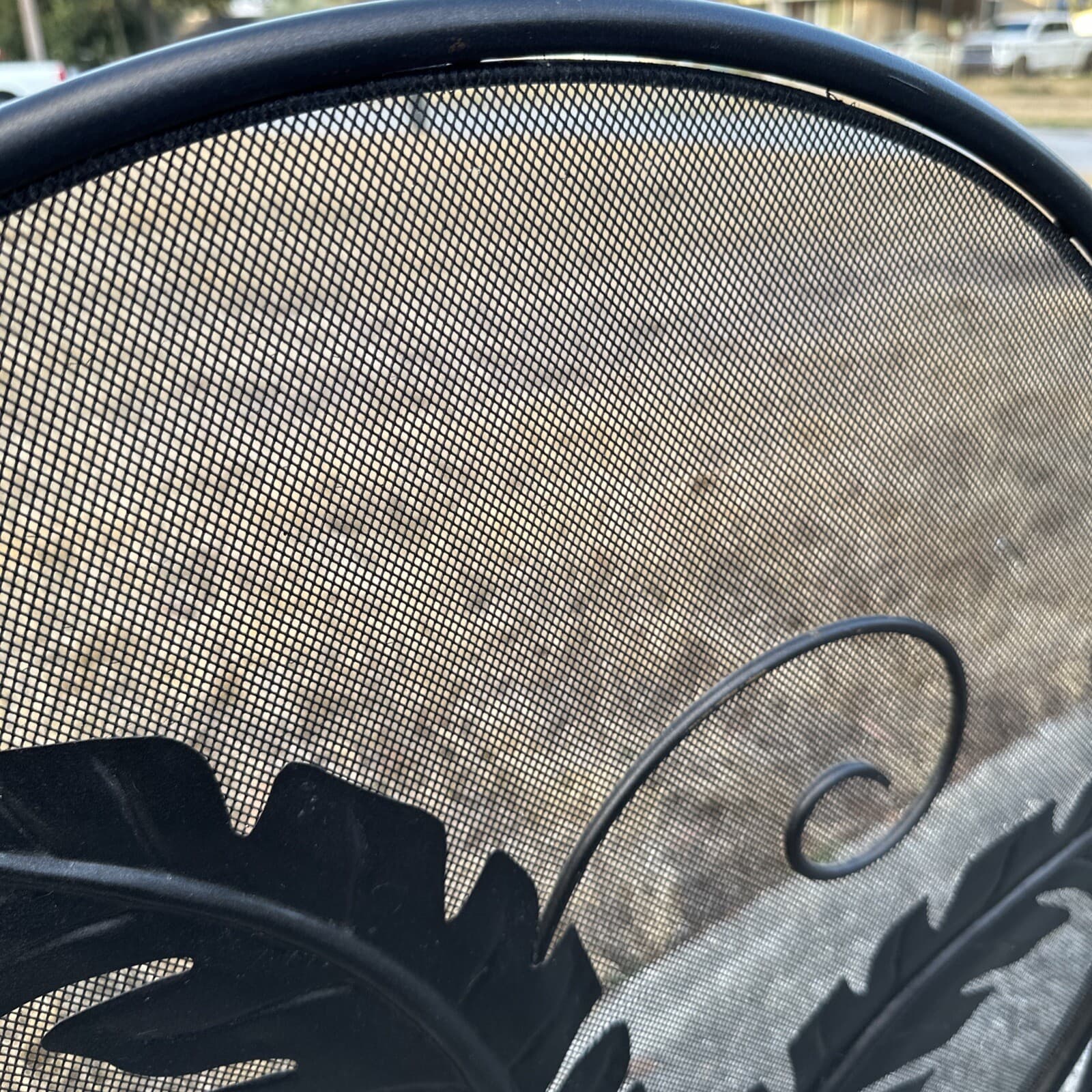 Art Nouveau Style Wrought Iron Palm Leaf Design Fire screen 4