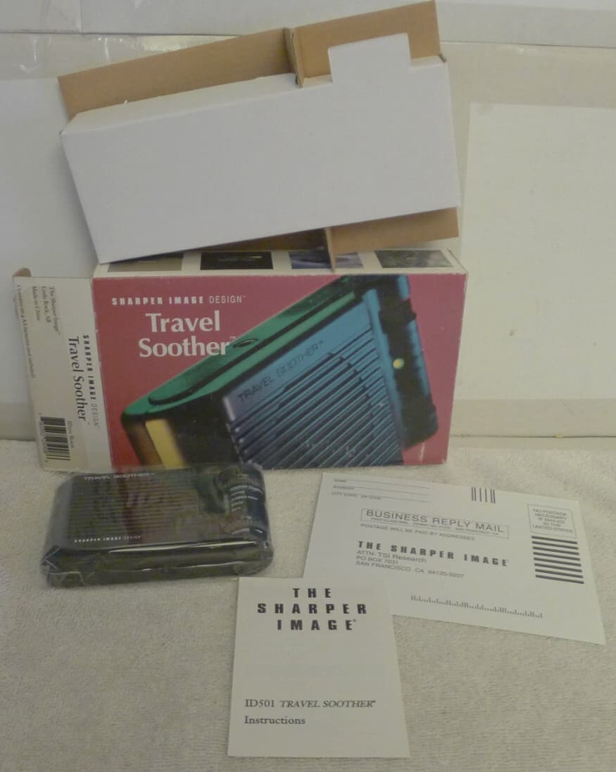The Sharper Image Travel Soother Black ID 501 - NOS NEW Open Box