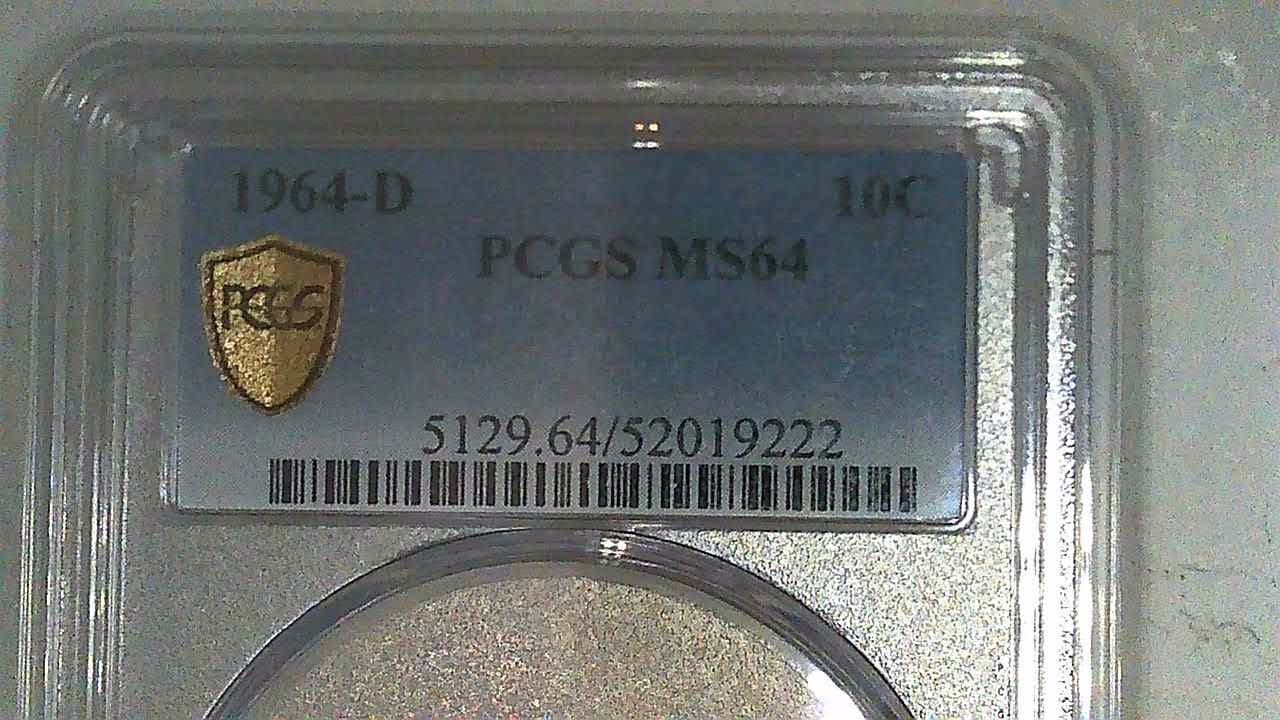 1964 D Roosevelt Dime PCGS MS64 Toned. 2