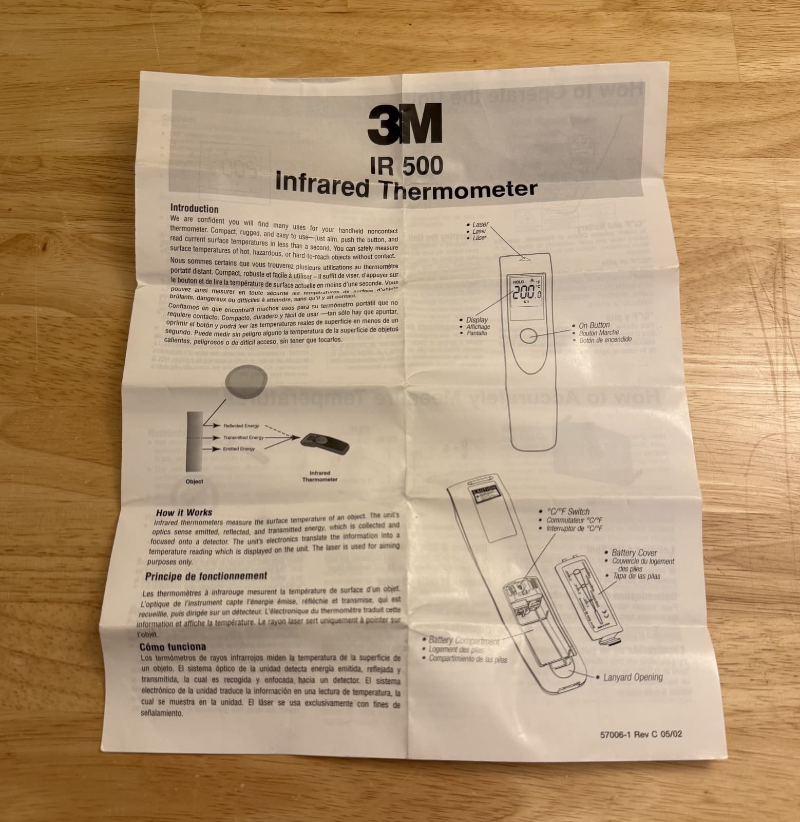 3M IR-500 Infrared Thermometer -18° to 260°C (0° to 500°F) 6