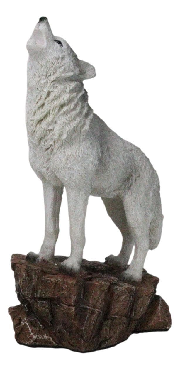 Woodlands Wildlife Mystical Alpha Gray Wolf Howling to The Moon Figurine Decor 4