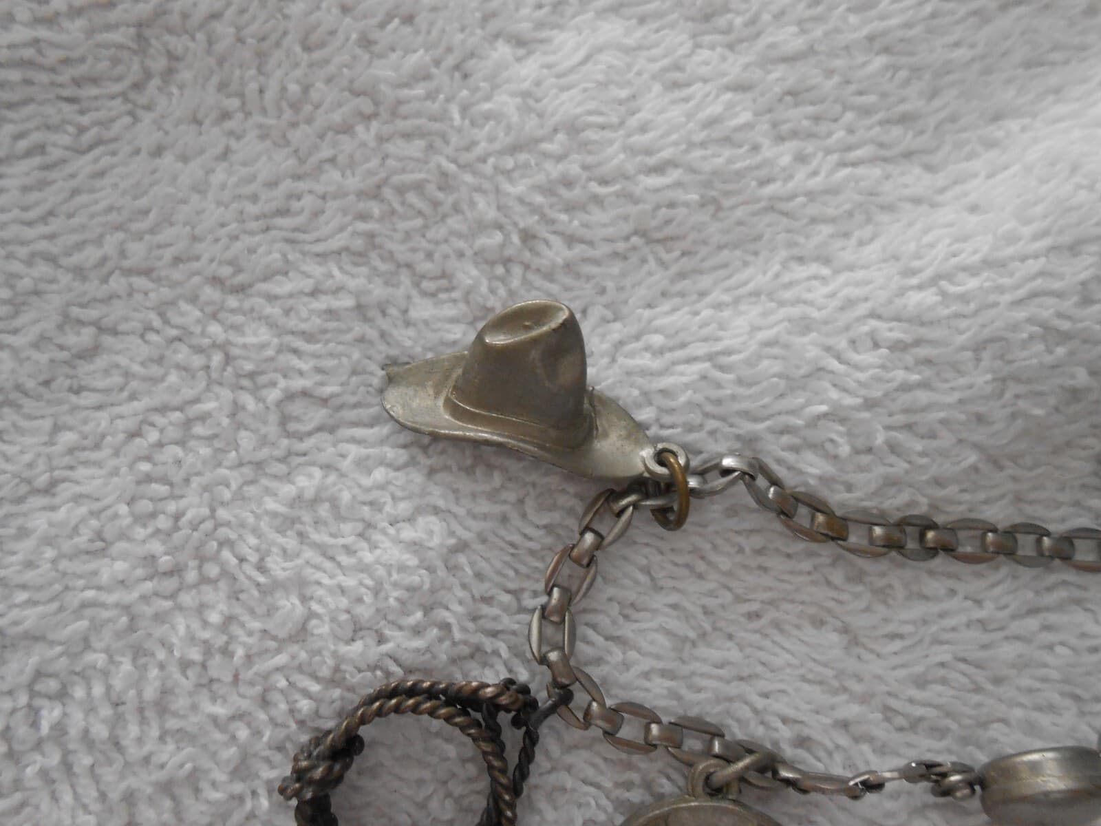 OLD VTG LITTLE GIRLS COWGIRL CHARM BRACELET 4