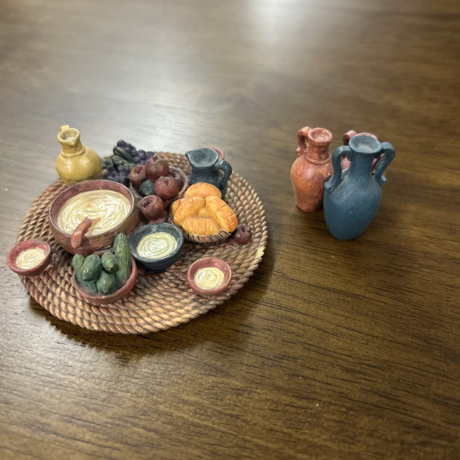 1999 Fontanini Food Mat and Jugs 55516 Heirloom Nativity 5" New