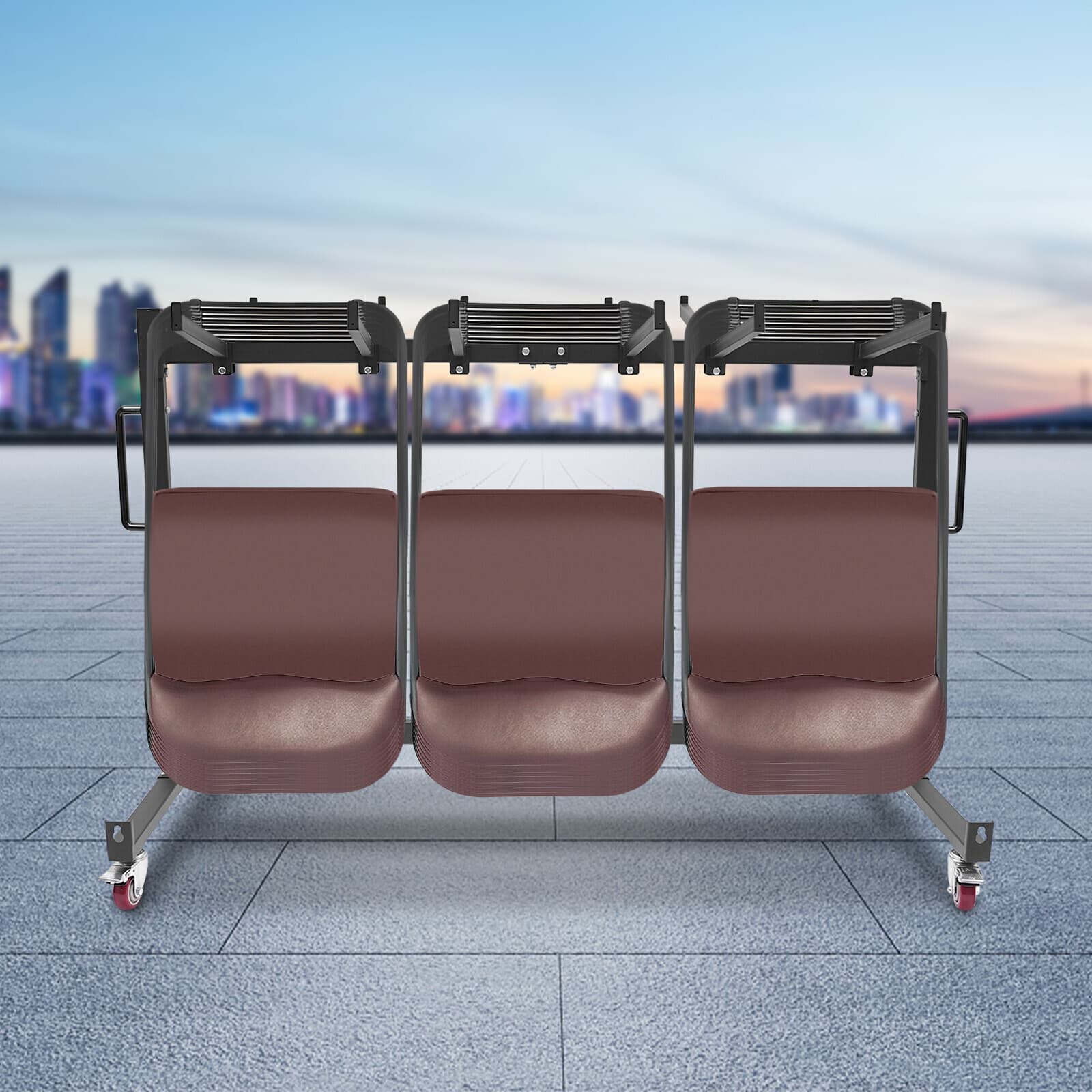 Folding Chair Rack Dolly Cart Table Storage Rack Desk Chairs Cart Trolley 42pcs 5