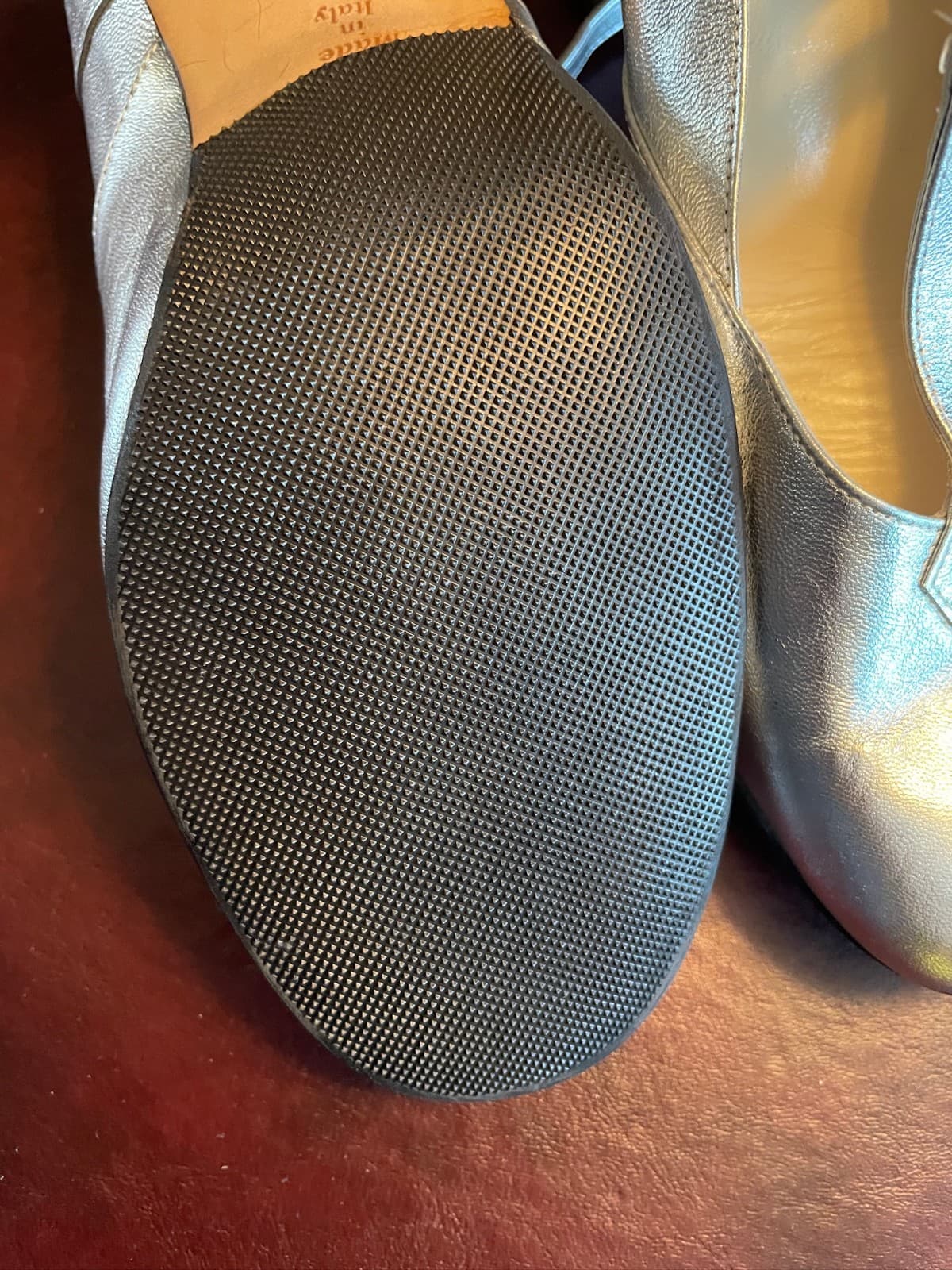 LaDuca 3" heel, hard sole character shoe, silver, 8W man, 10W woman size 3