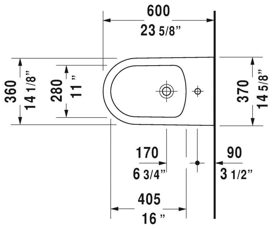 Duravit 2289100000 White Me By Starck Floor Mounted Ceramic Bidet - Less Faucet 3